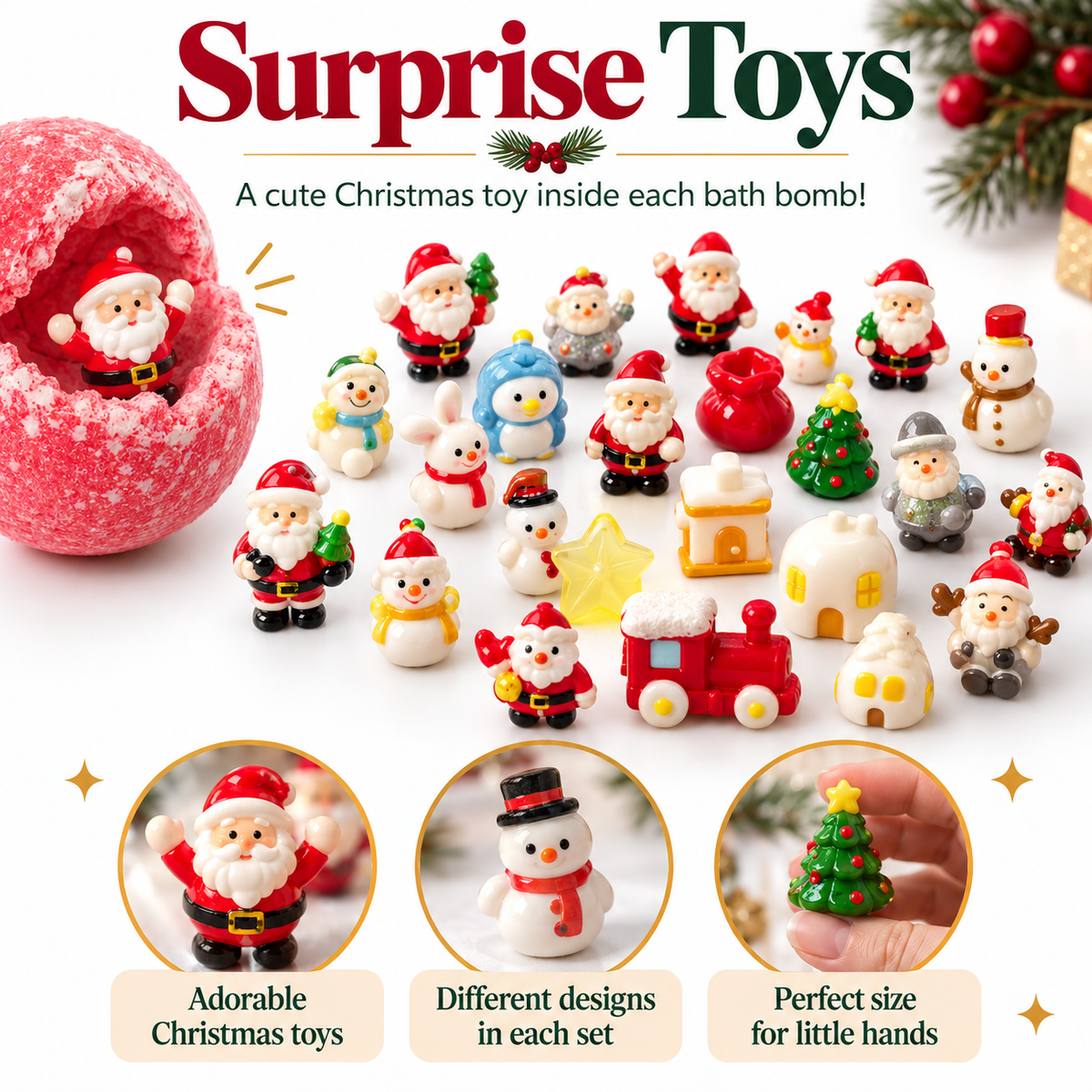 Relaxcation Christmas bath bombs and tree soap gift set for kids