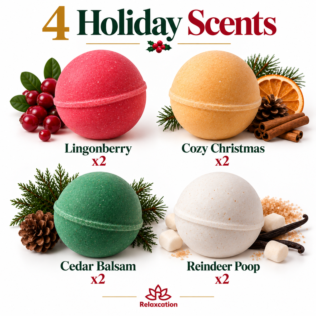 Christmas bath bombs for kids gift box by Relaxcation