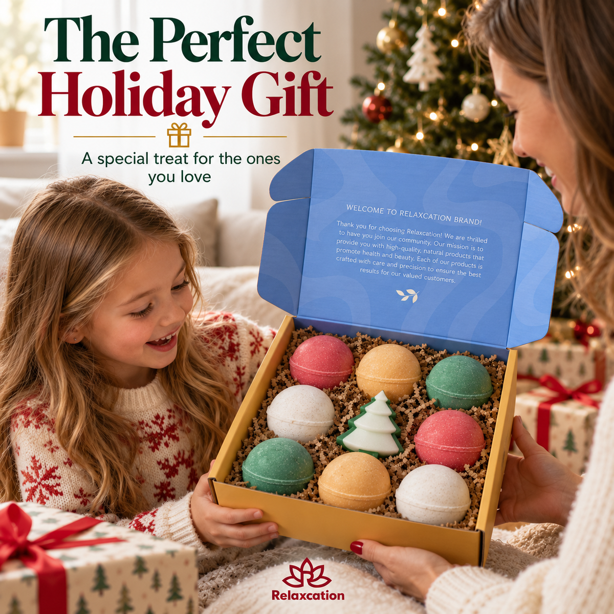 The perfect holiday gift – Relaxcation Christmas bath bomb box