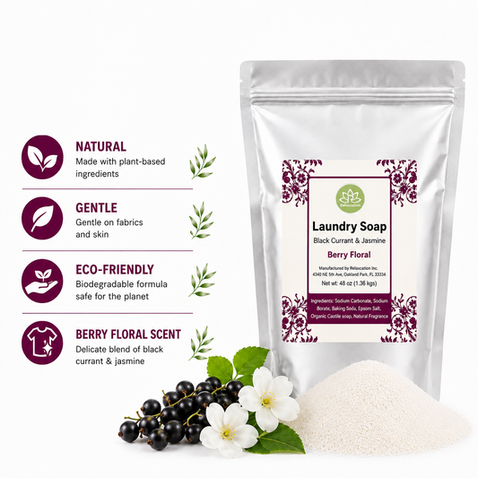 Natural Laundry Soap Detergent For Sensitive Skin "Black Currant and Jasmine"- 3 lbs