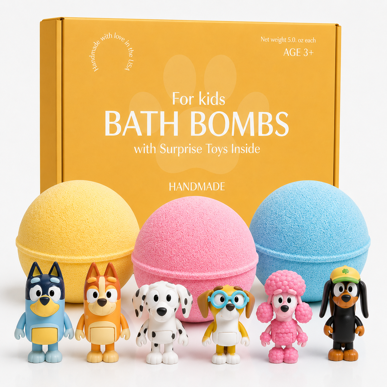 Bath Bombs for Kids with Bluey Toys Inside