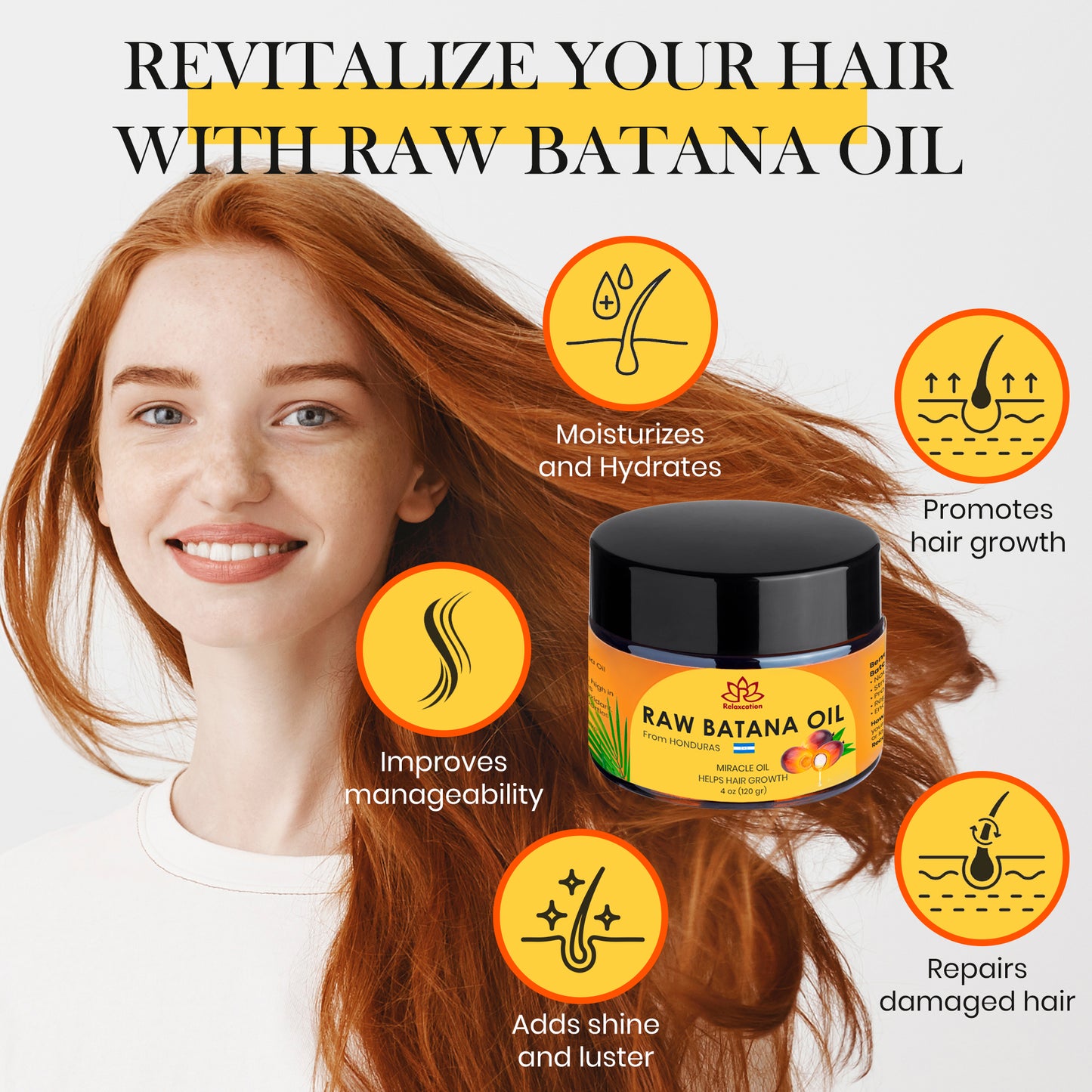 100% Raw Batana Oil Organic for Hair Growth, Prevent Hair Loss