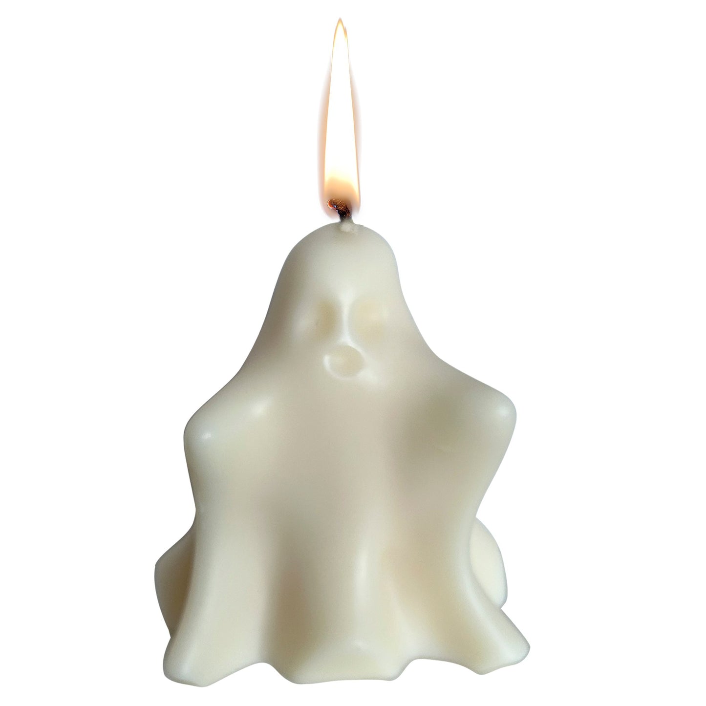 White Ghost Candle with Ginger Bread Scent