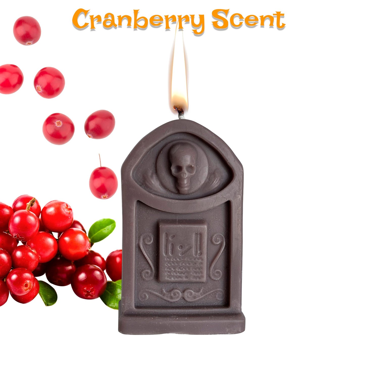 Halloween TombStone Candle with Cranberry Scent