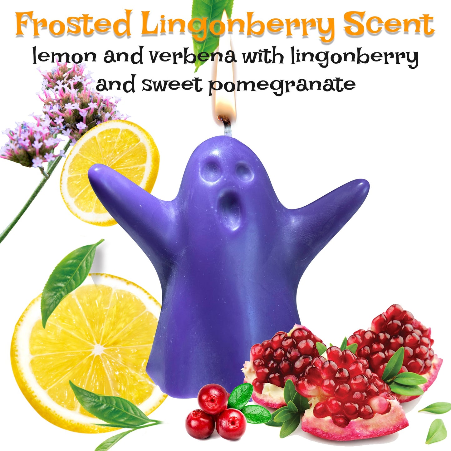 Halloween Ghost Candle with Frosted Lingonberry Scent