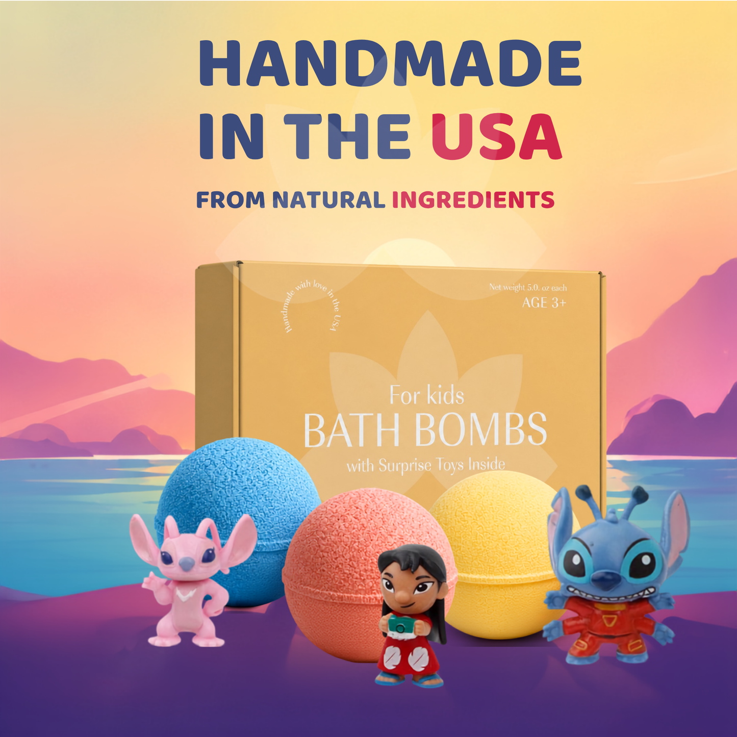 Bath Bombs for Kids with Stitch Toys Inside