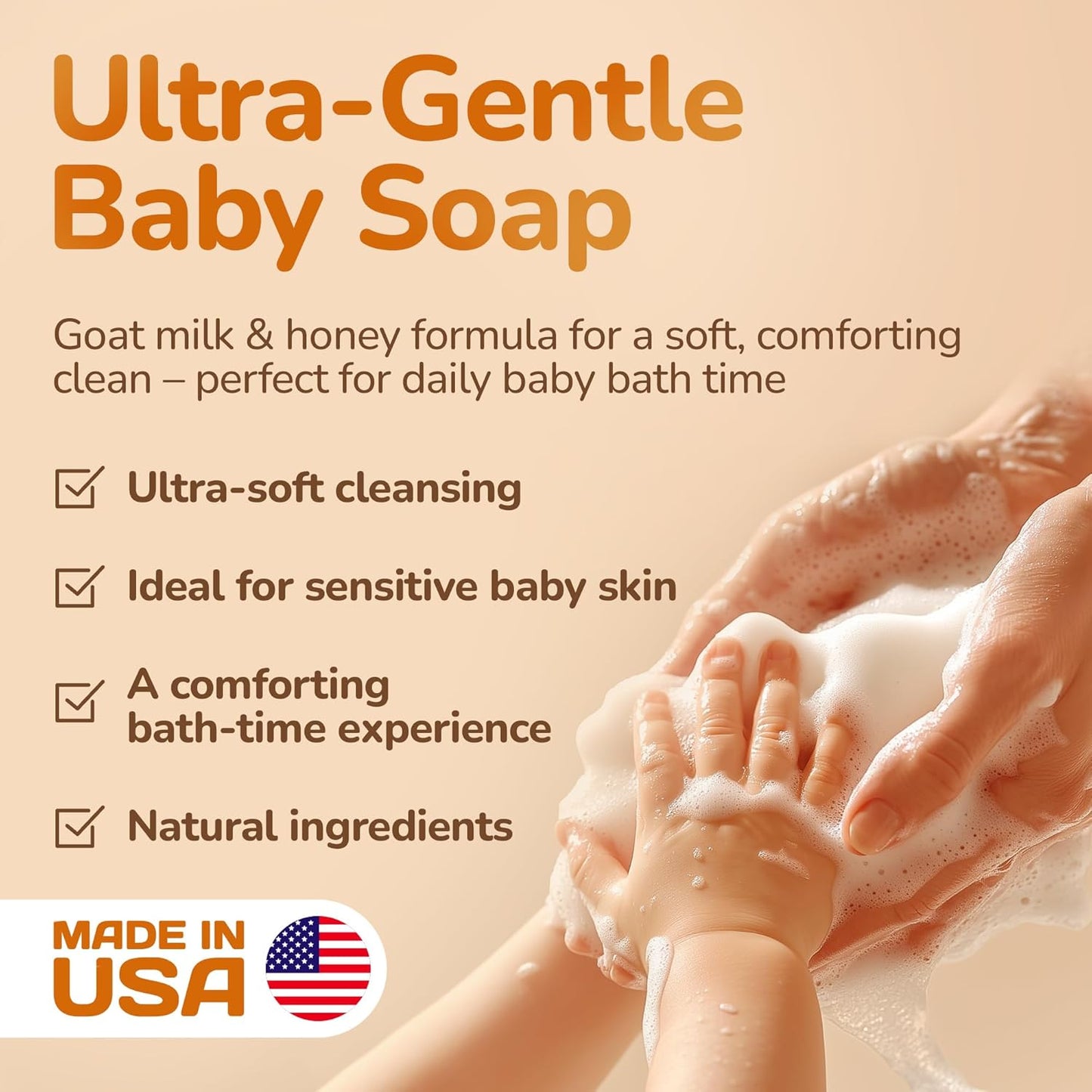 Baby Soap Bars with Goat Milk and Honey (Pack of 6)