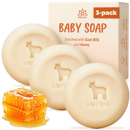 Baby Soap Bars with Goat Milk and Honey (Pack of 3)