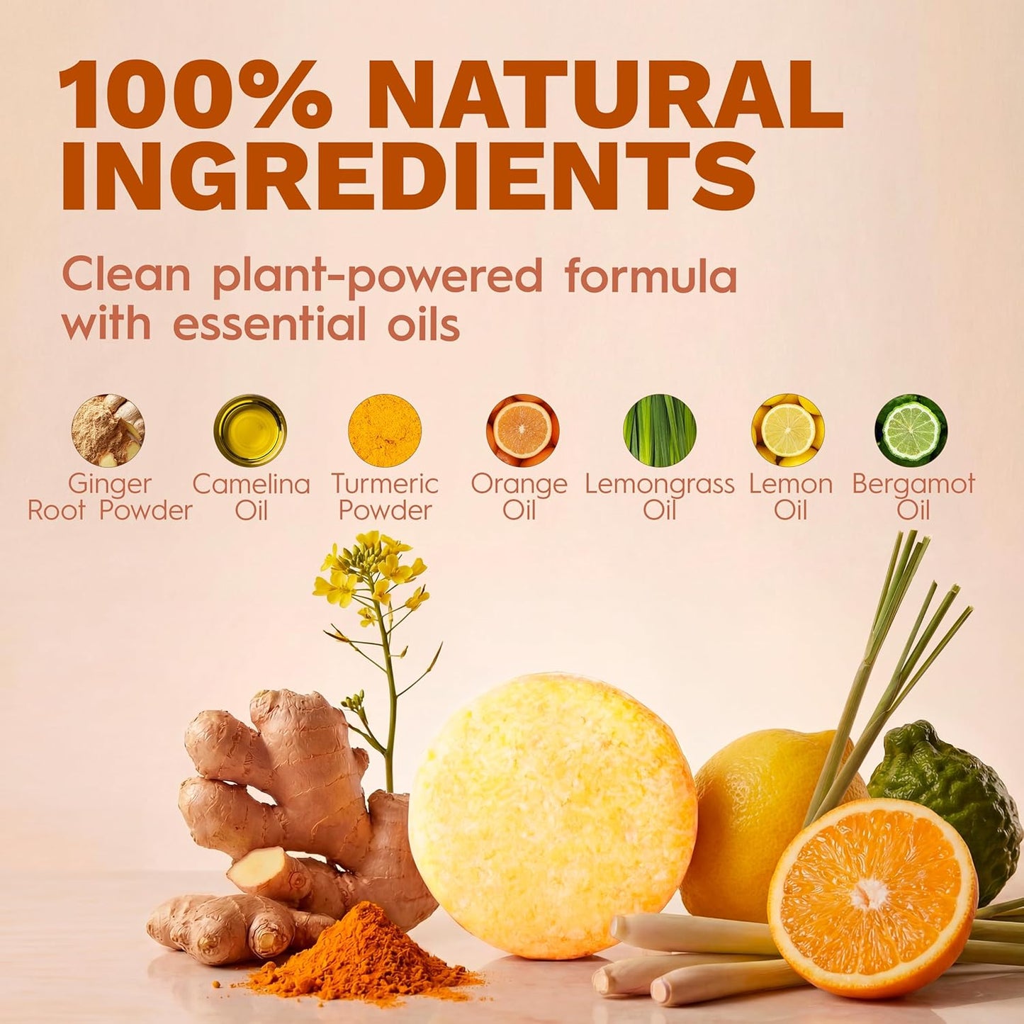 Ginger Root SOLID Shampoo Bar for Hair Growth
