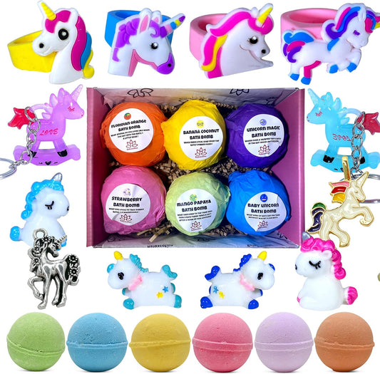 Bath Bombs for Kids with Surprise UNICORN Toys Inside