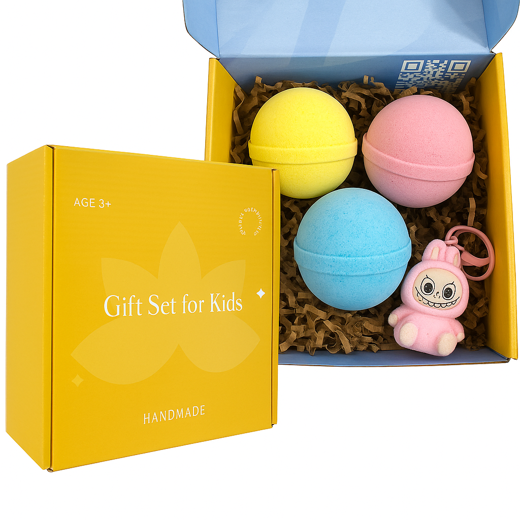 3 Big Bath Bombs for Kids with Labubu Toys Inside