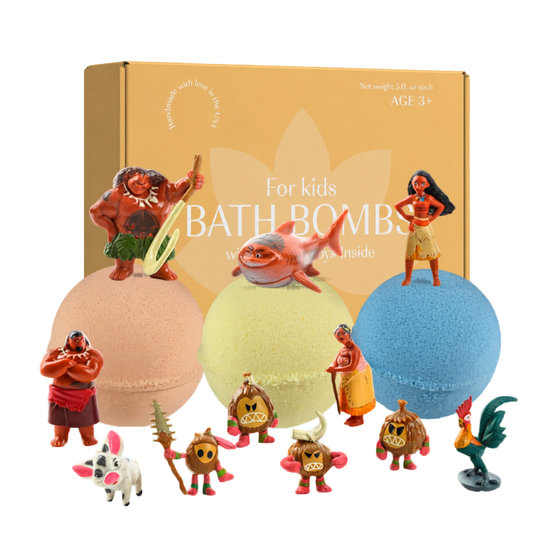 Big Bath Bombs for Kids with Surprise MOANA Toys Inside