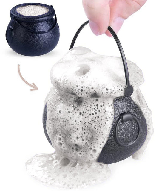 Witches Brew Cauldron White Autumn Spice Bath Bomb - Surprise Scary Toy Inside