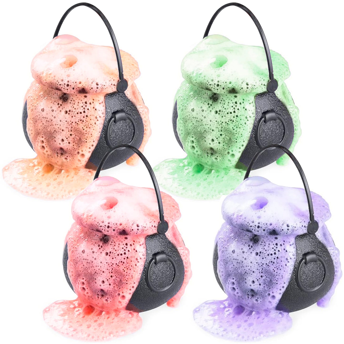 4 Halloween Cauldrons Bath Bombs with Scary Toys Inside