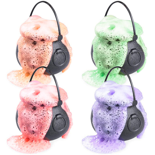 4 Halloween Cauldrons Bath Bombs with Scary Toys Inside