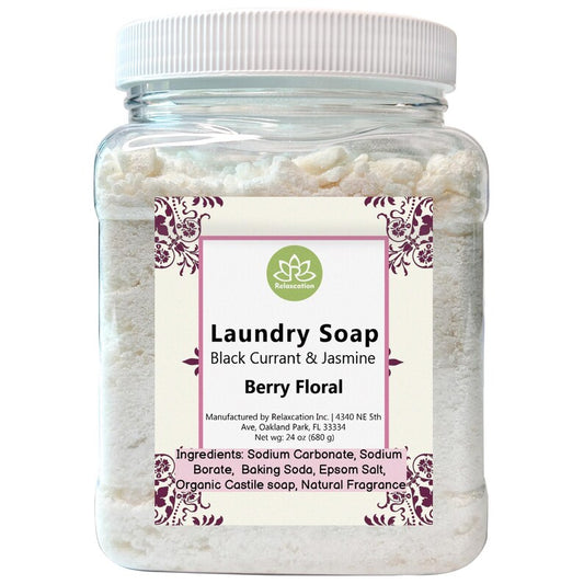 Natural Laundry Soap Detergent "Black Currant And Jasmine" 24oz