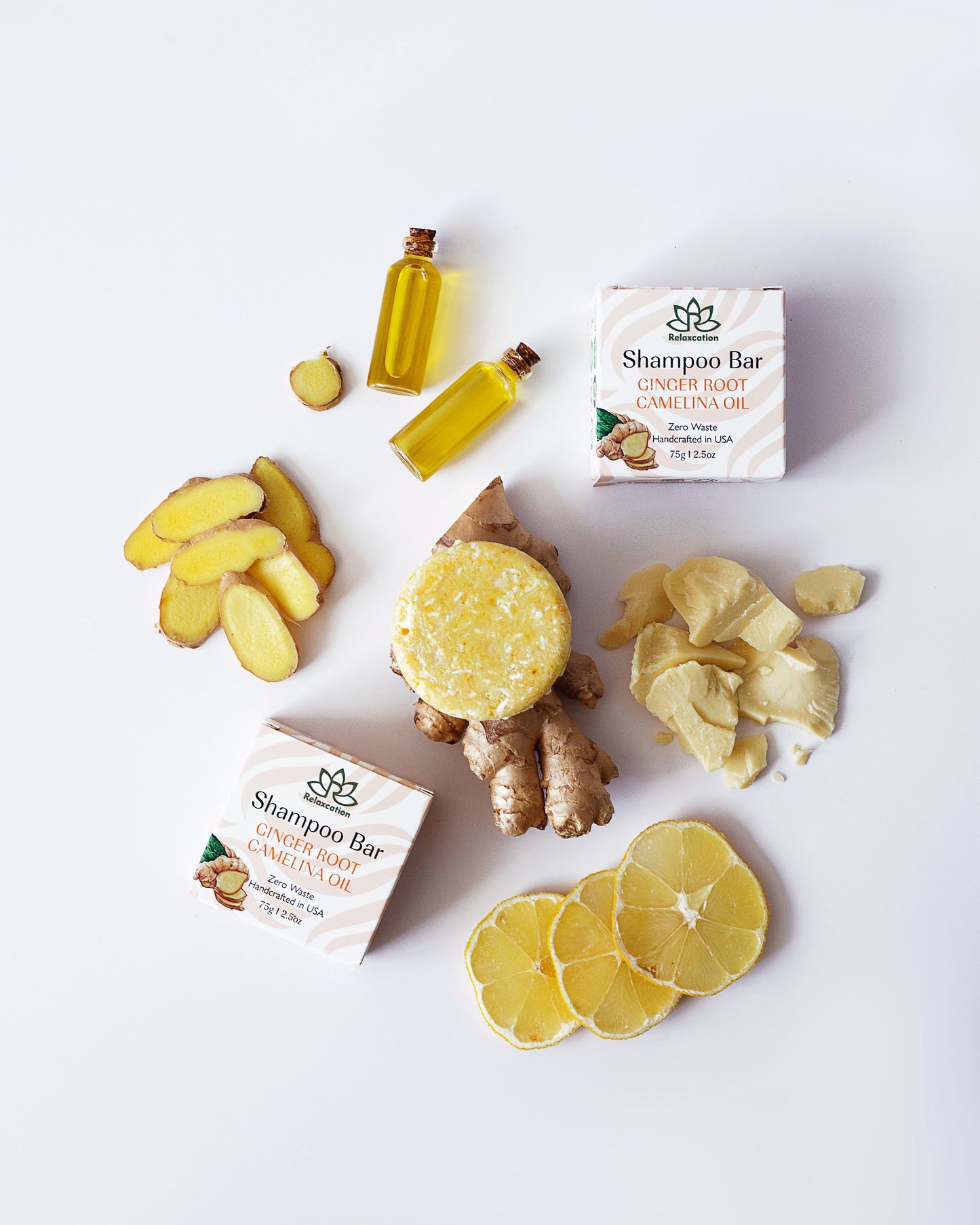 GINGER ROOT Shampoo Bar and Conditioner Bar for Hair Growth