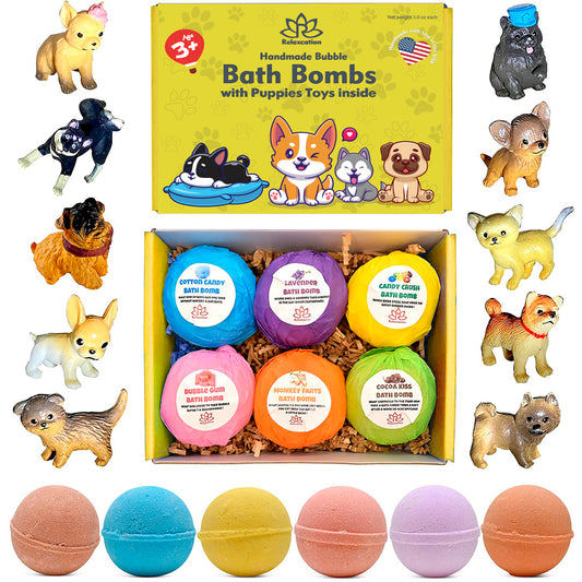 Bath Bombs for Kids with Surprise LITTLE PUPPY Toys Inside