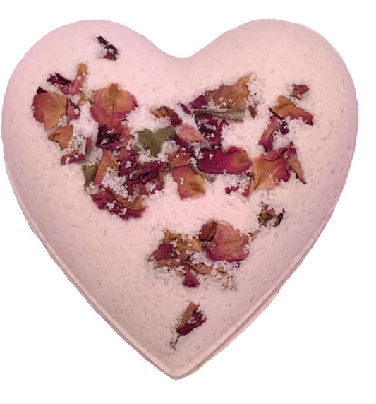 Heart Shaped Bath Bomb ROSE Scent (7 oz)