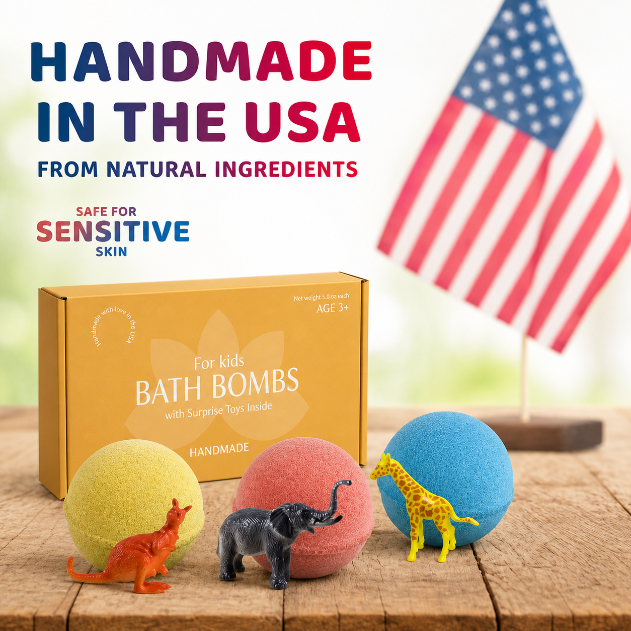 Big Bath Bombs for Kids with Surprise Wild Animals Toys Inside