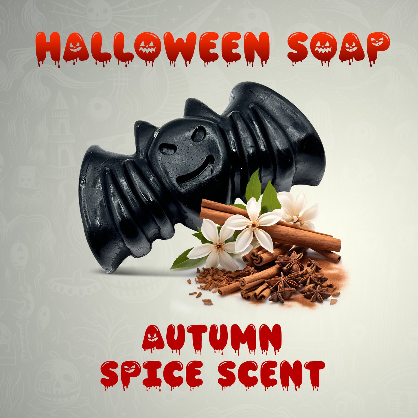 Halloween Soap BLACK BAT Autumn Spice Scent