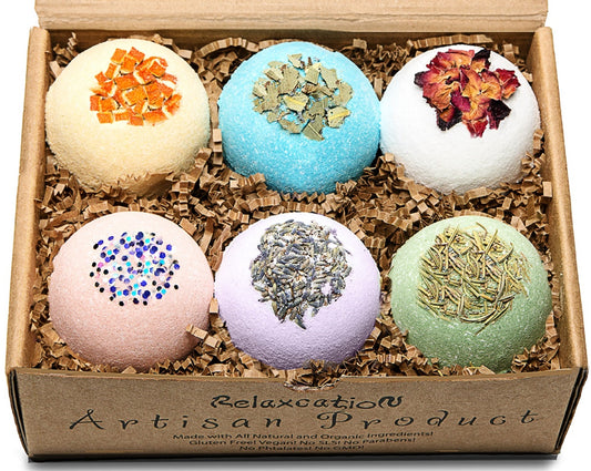 All-Natural Organic Bath Bombs - Relaxing 6 Set