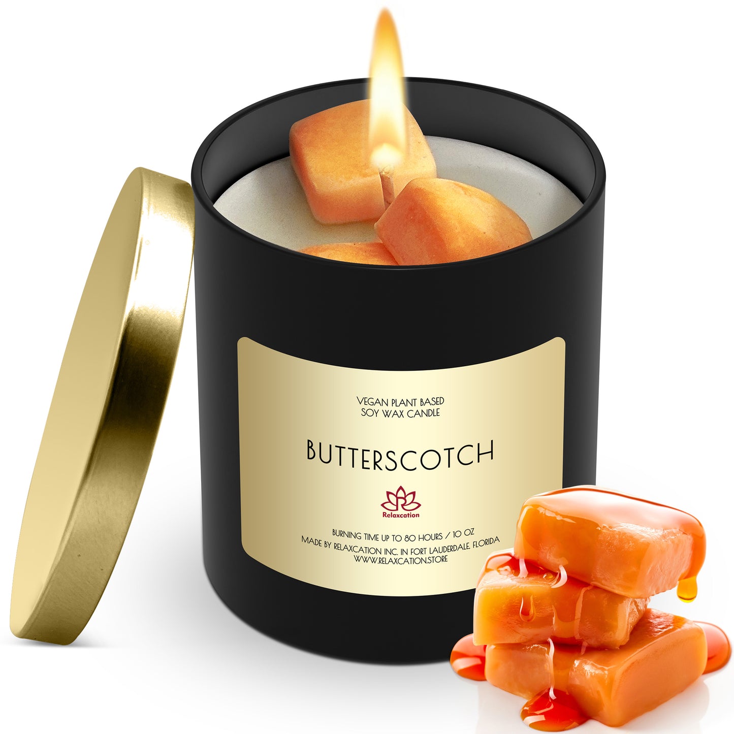 BUTTERSCOTCH Soy Wax Candle in Glass Jar (10 oz)