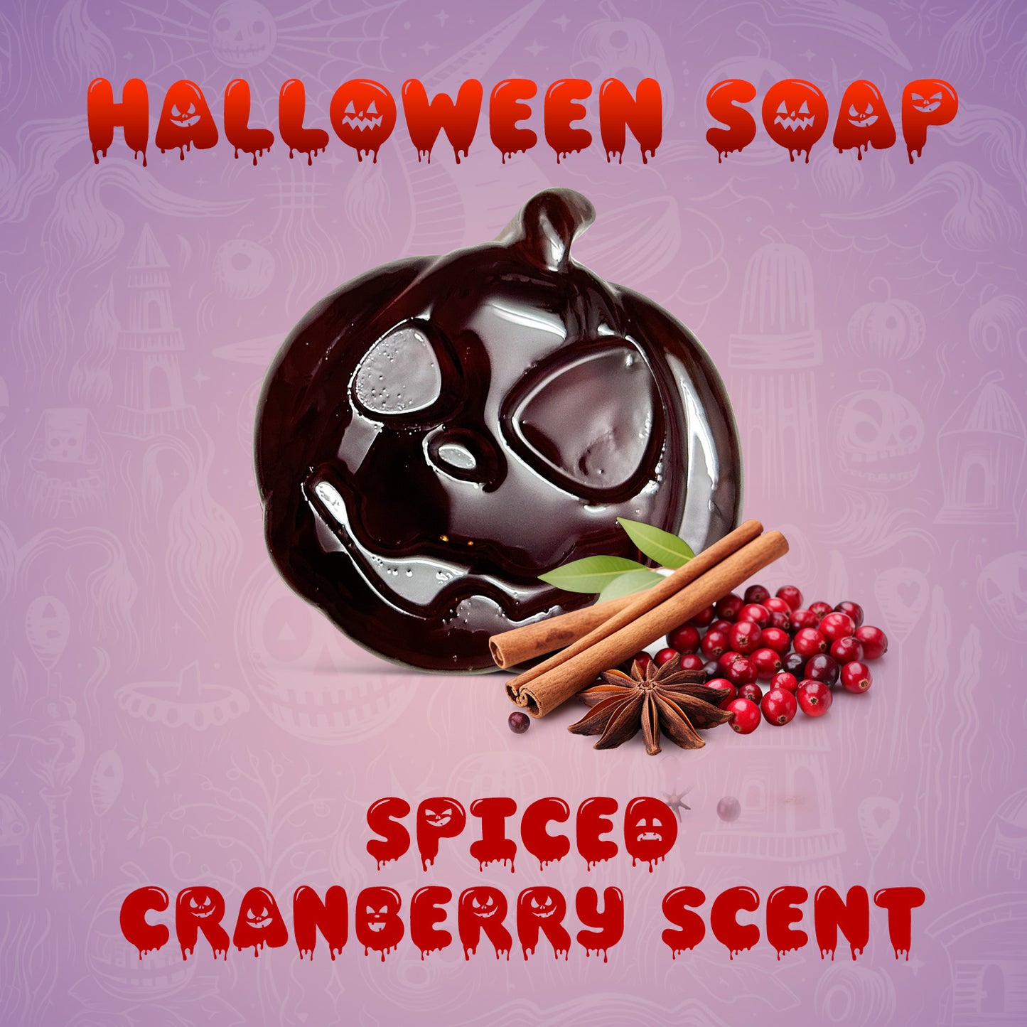 Halloween Soap PUMPKIN Spiced Cranberry Scent