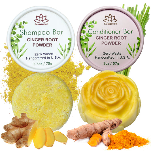 GINGER ROOT Shampoo Bar and Conditioner Bar for Hair Growth