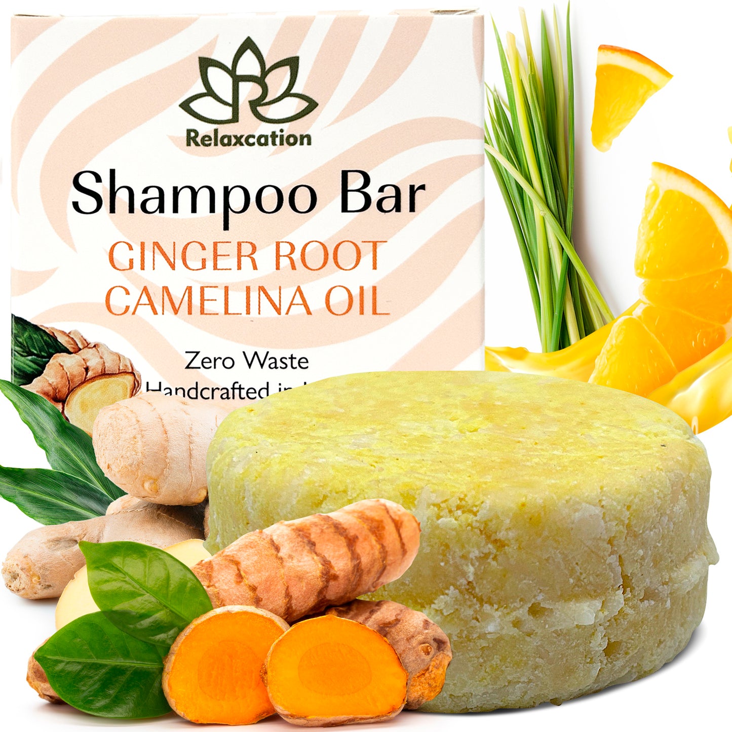 GINGER ROOT Shampoo Bar and Conditioner Bar for Hair Growth