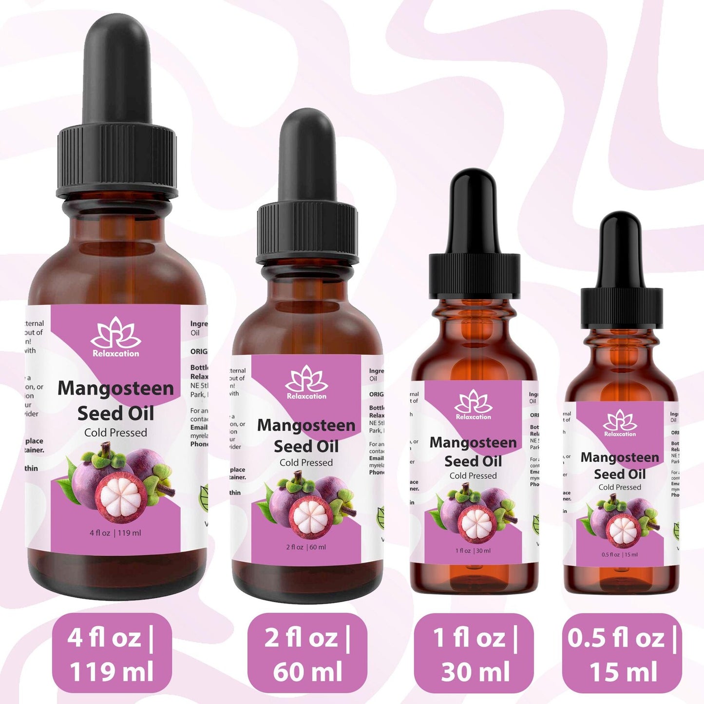 Pure Mangosteen Seed Oil Cold Pressed Unrefined | Garcinia Mangostana Oil for Skin Care, Hair Care, Scalp Moisture & DIY Beauty 0.5-4 fl oz