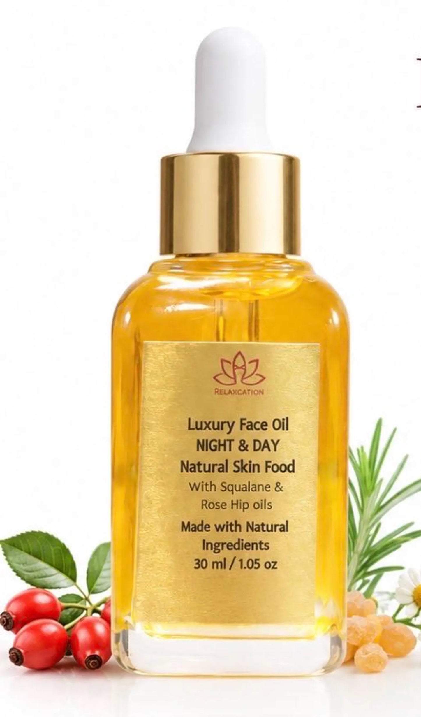 Luxury Face Oil Day & Night 1 fl oz | Botanical Facial Oil for Dry Mature Skin | Natural Plant Based Skin Care Serum