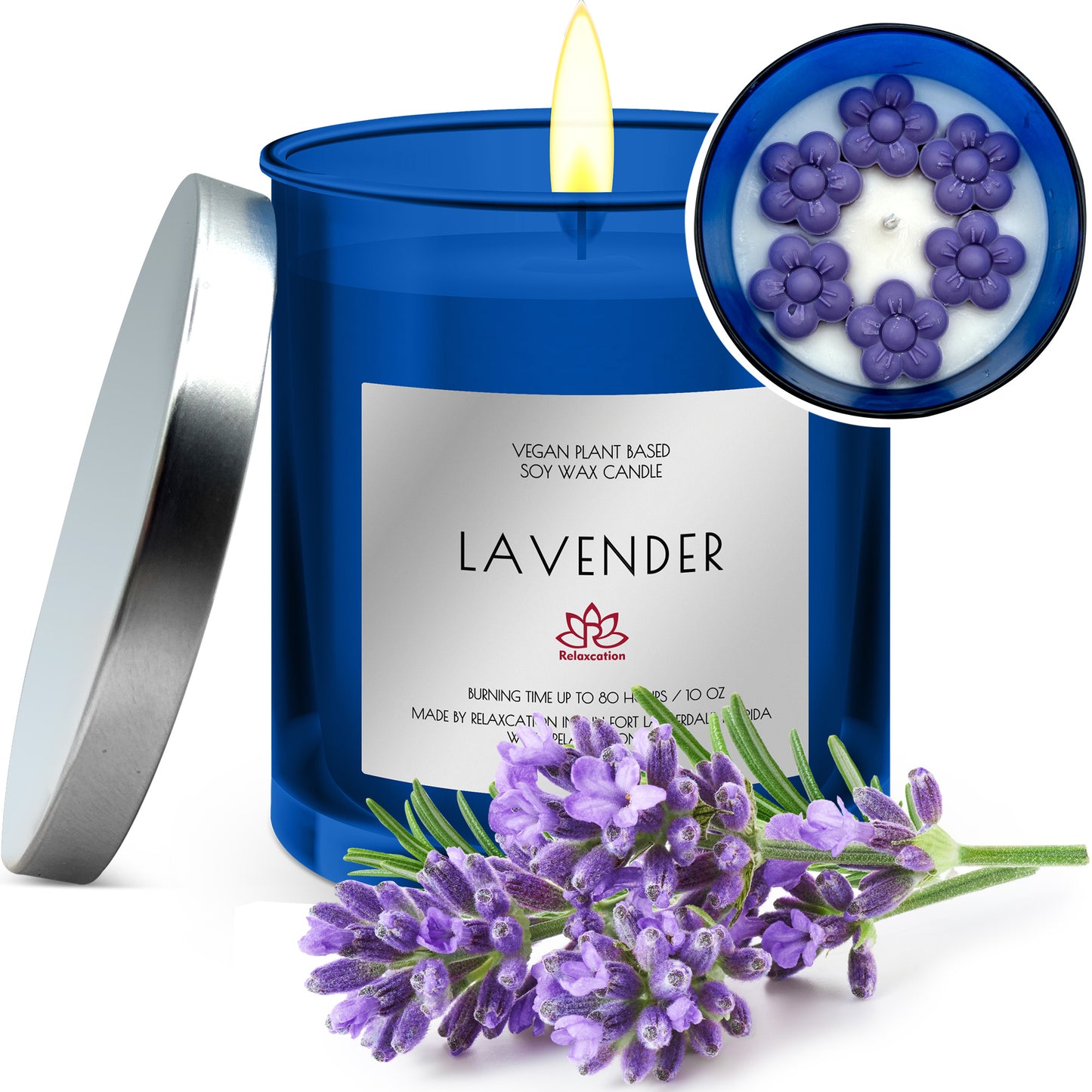 LAVENDER Soy Wax Candle in Glass Jar (10 oz)