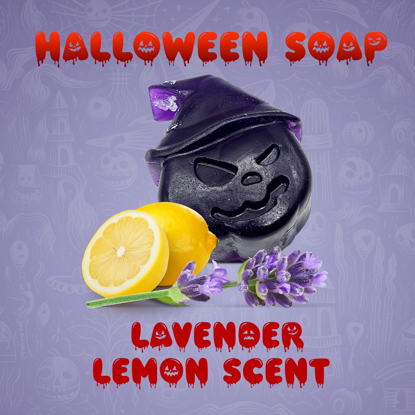 Halloween Soap PUMPKIN Lavender Lemon Scent