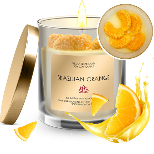 BRAZILIAN ORANGE Soy Wax Candle in Glass Jar (10 oz)