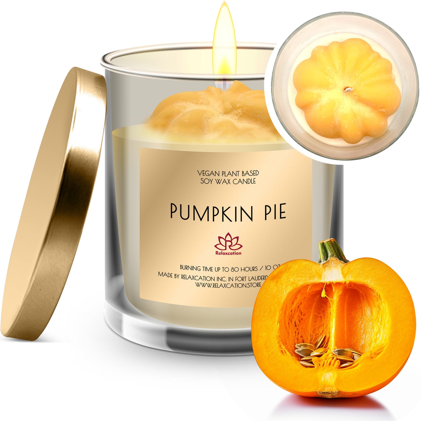 PUMPKIN PIE Soy Wax Candle in Glass Jar (10 oz)