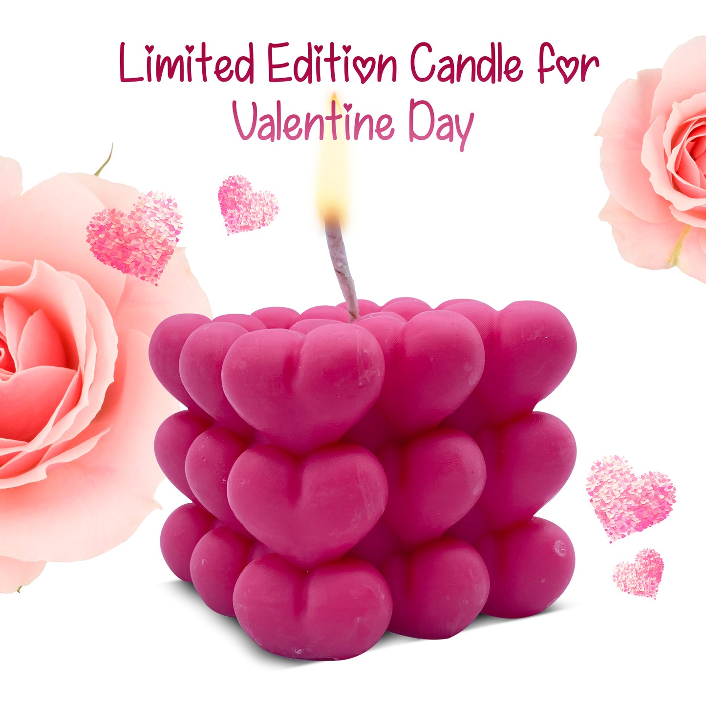 ROSE Heart Shaped Soy Wax Candle - 5.5 oz