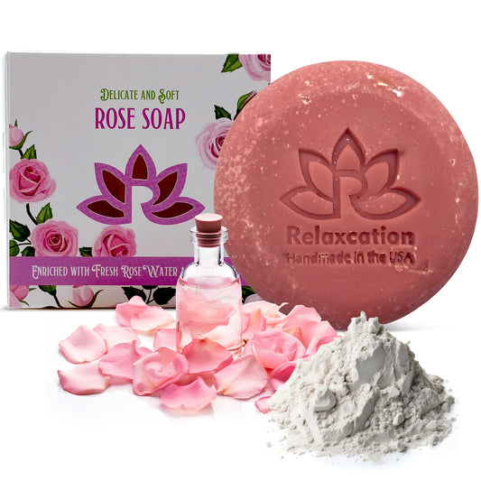 Natural Soap Bar with Rose Water and Kaolin Clay