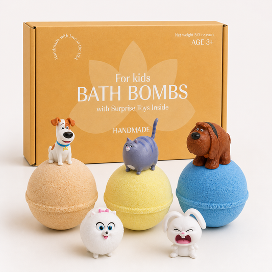 3 Big Bath Bombs for Kids with SECRETS LIFE OF PETS Toys Inside