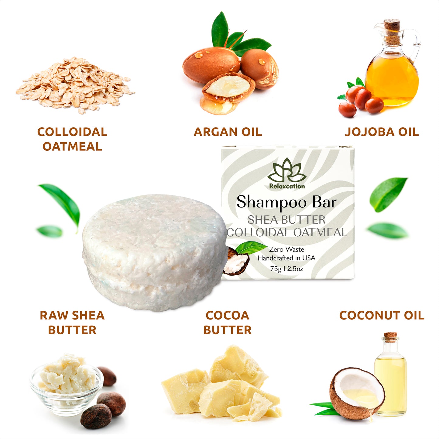 UNSCENTED Shampoo Bar with Colloidal Oatmeal Shea Butter for Damaged Hair