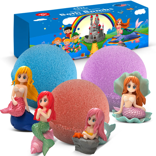 Big Bath Bombs for Kids with Surprise MERMAID Toys Inside