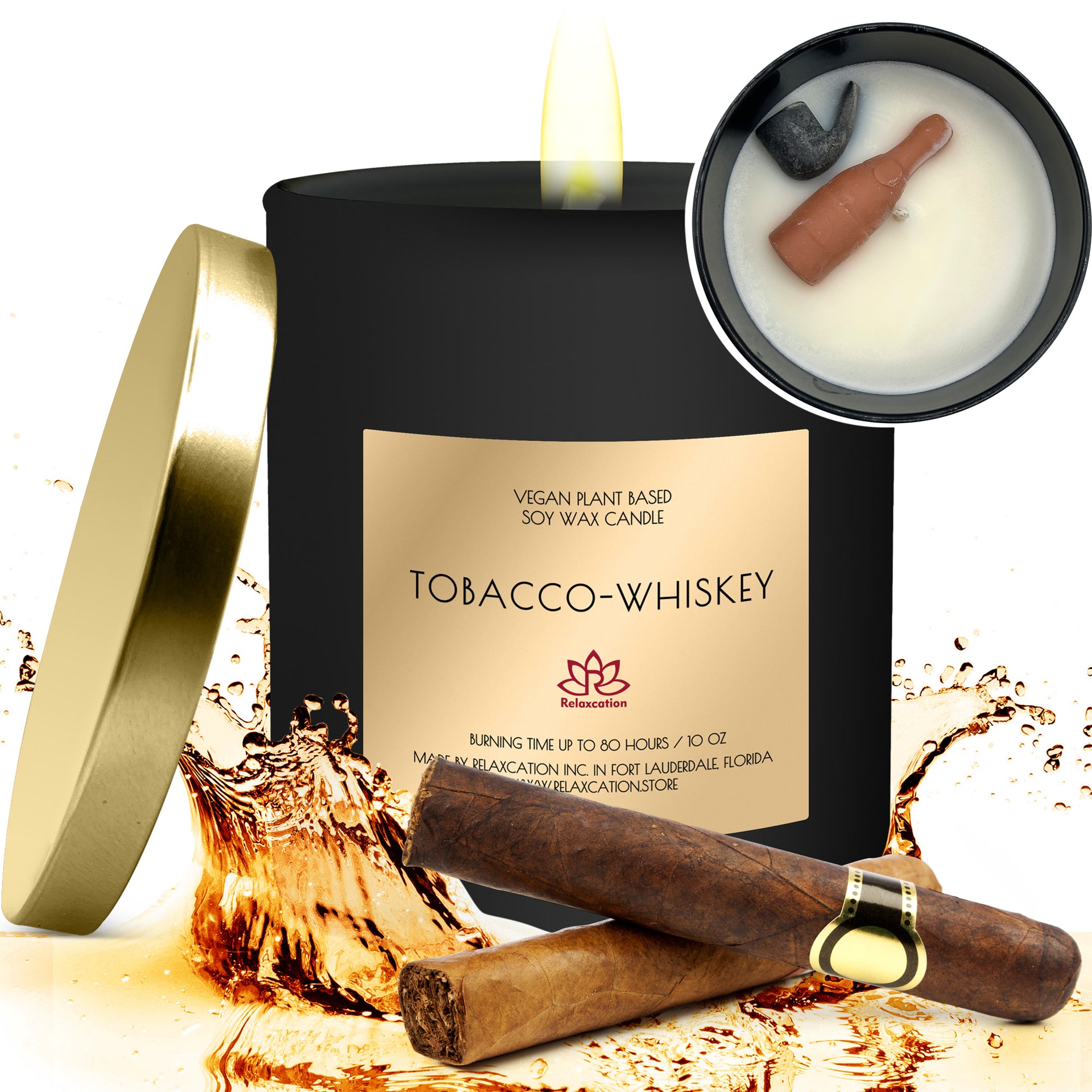 tobacco food Northern Lights Spirit Jar Candle Whiskey & each candle includes an informative spirits Tobacco and Whiskey 11.5 oz