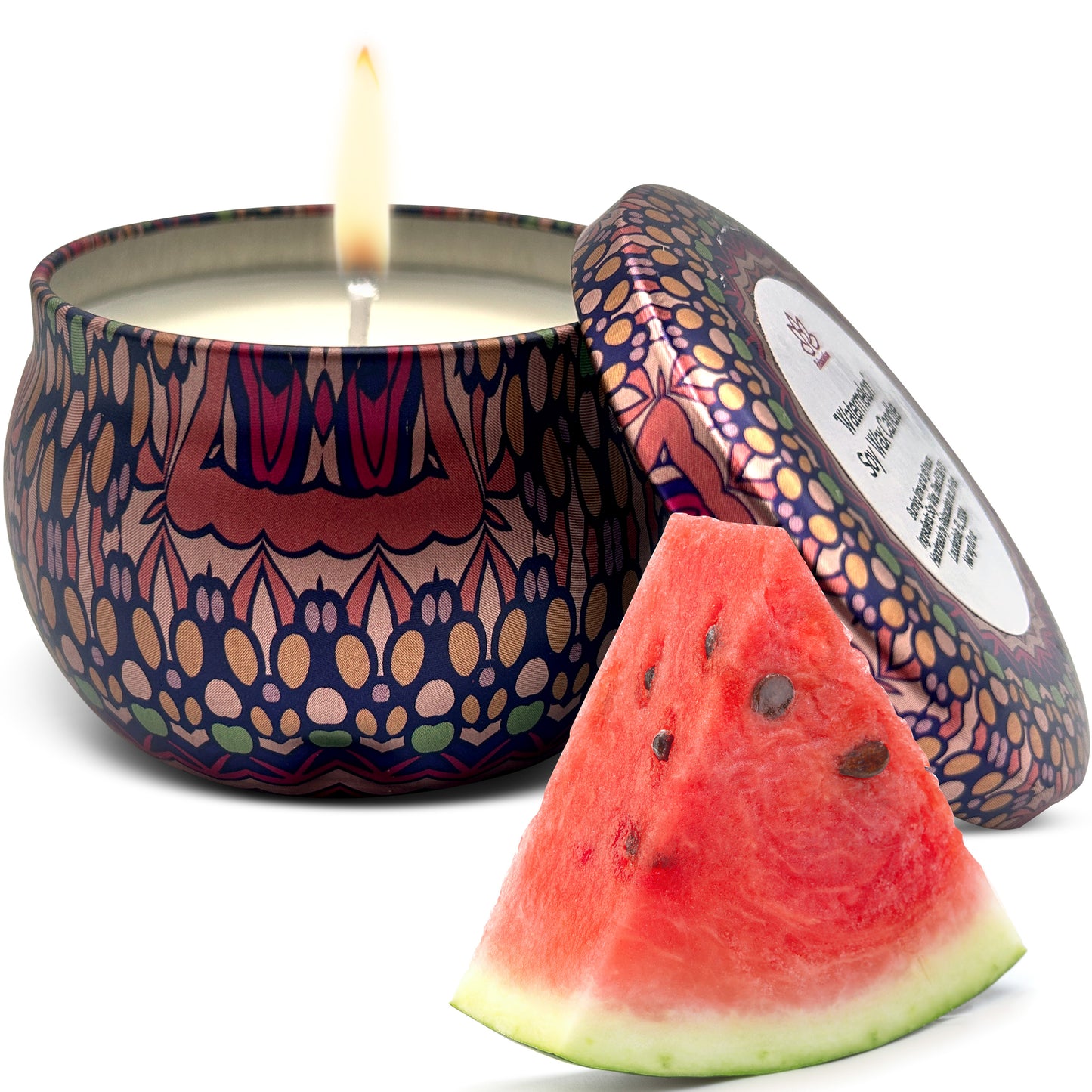 WATERMELON Soy Wax Candle in Tin Jar (6 oz)