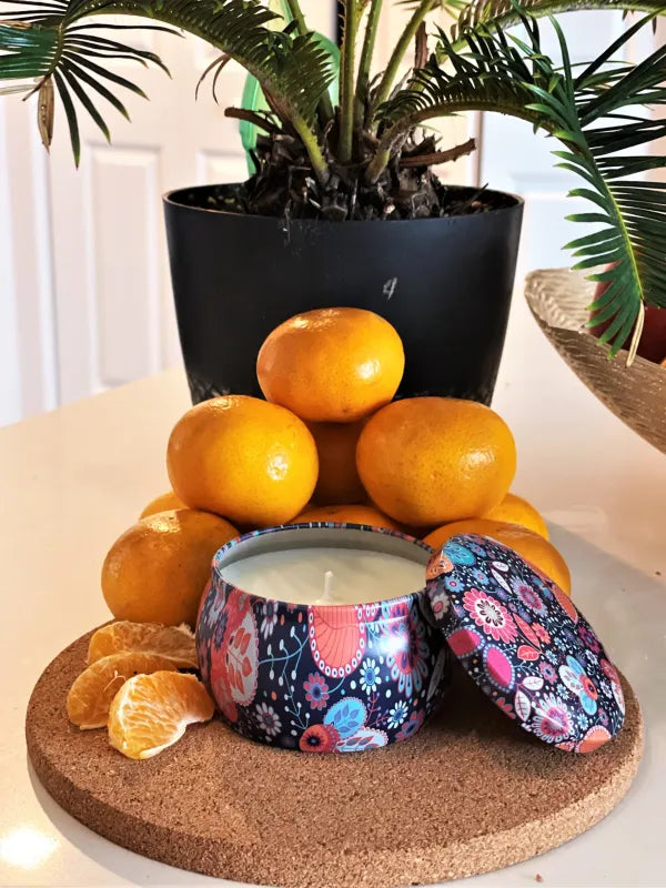 SWEET ORANGE Soy Wax Candle in Tin Jar (6 oz)