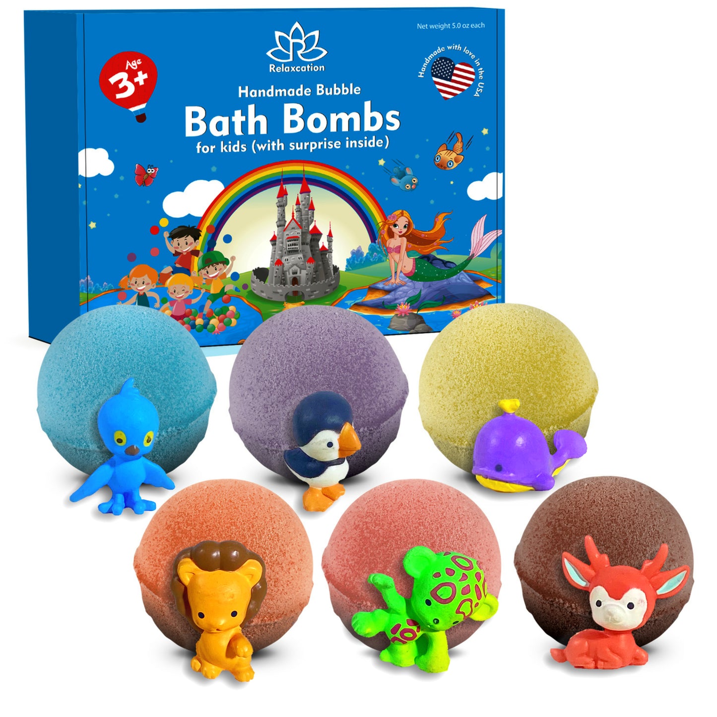 Bath Bombs for Kids with Surprise Cute Animals Toys Inside