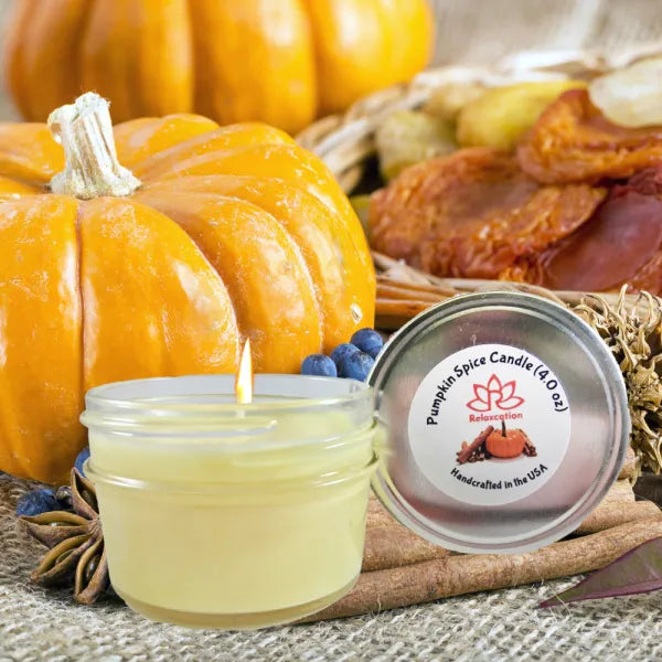 PUMPKIN SPICE Soy Wax Candle in Glass Jar (4 oz)