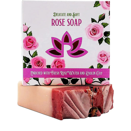 Natural Soap Bar with Kaolin Clay and Rose Water