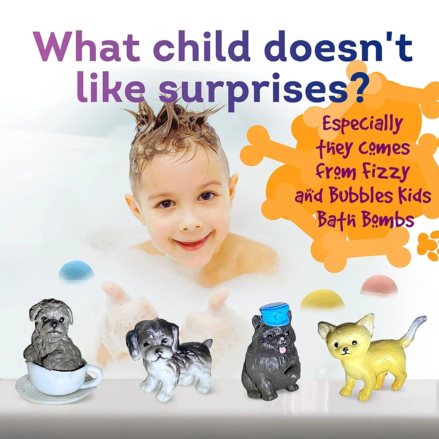 Bath Bombs for Kids with Surprise LITTLE PUPPY Toys Inside