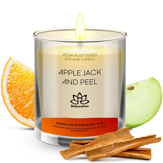 APPLEJACK AND PEEL Soy Wax Candle in Glass Jar (10 oz)