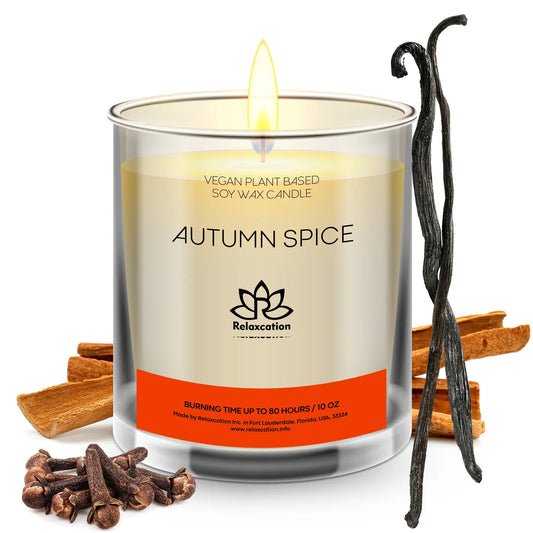 AUTUMN SPICE Soy Wax Candle in Glass Jar (10 oz)